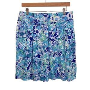 New York & Company Blue Floral Knee Length Skirt Size 6